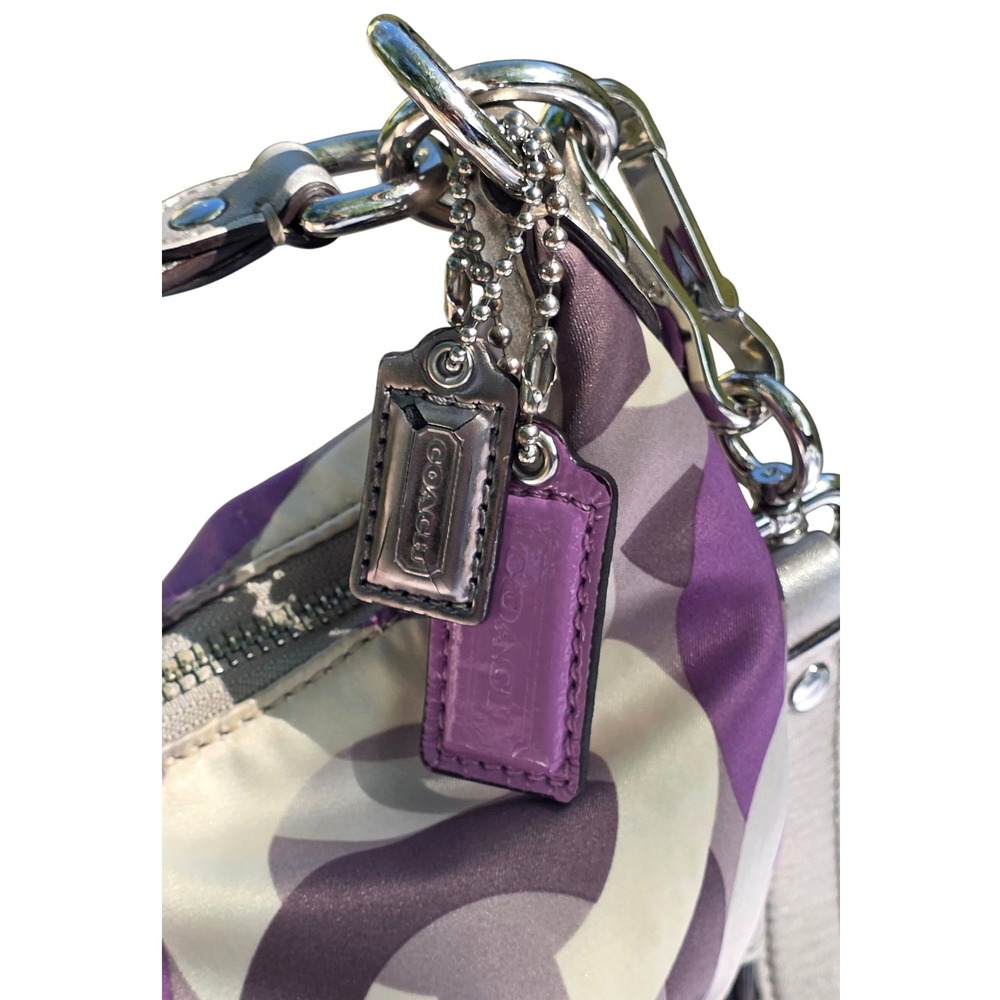 Coach Poppy Madison Shoulder Bag Womens Medium Purple Silver 14291 - Picture 5 of 16